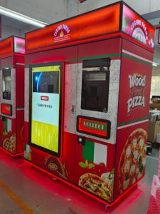 Distributeur automatique de pizzas de nouvelle conception 350 ° Machine à pizza automatique à haute température avec capacité de 69 boîtes et stockage à froid - Product Image 1