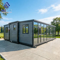 Casa Contenedor Prefabricada Expandible de Acero de 2.4m de Altura, 20, 30, 40 Pies, 3 Dormitorios, Cocina, Plegable, Reubicable, Casita