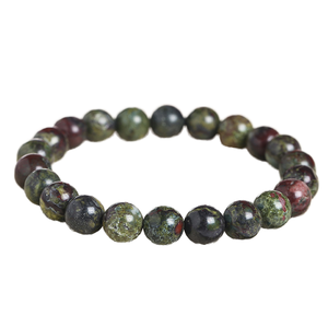 Natural Stone Beaded <b>Bracelet</b> Green <b>Red</b> Round Bohemia Style Unisex Jewelry Gift - Product Image 1