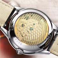 Montre Chenxi New 6029, design tendance, montre homme luxe or tourbillon, bracelet en cuir, montre automatique mécanique pour homme