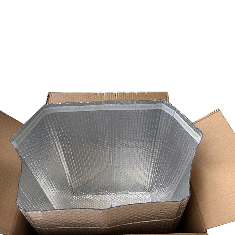 핫 세일 하이 퀄리티 식품 학년 안전 콜드 체인 쿨러 백 완전 재활용 열 알루미늄 호일 버블 절연 박스 라이너