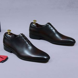Handmade Cowhide Leather Men's Shoes High-end Genuine Cowhide Leather, Lightweight and Breathable, Business Formal Dress Shoes - Product Image 3
