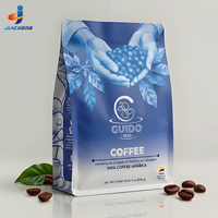 Bolsa de Fondo Plano Mate Personalizada con Impresión, Reutilizable, de 250g, 340g, 12oz, 500g, para Empaque de Granos de Café, con Válvula y Cierre