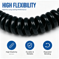 Cable de Alimentación en Espiral IEC C13 con Enchufe Europeo de 2 Pines OEM, Cable Eléctrico en Espiral H03VVH2-F para Línea de Suministro Europea