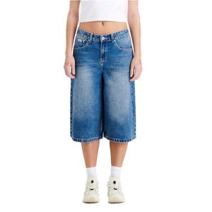 Short en jean baggy classique personnalisé bleu Bermuda style boyfriend vintage délavé pour homme - Product Image 1