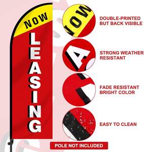 En location/Disponible : Ensemble de drapeaux à franges Swooper de 7 pieds en polyester imperméable avec support en aluminium <span class=keywords><strong>pour</strong></span> la publicité des magasins de détail et des entreprises - Product Image 2