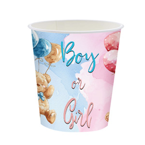 Kit de fournitures de fête jetables sur le thème de l'ours pour garçon ou fille, assiettes, gobelets, serviettes pour fête de révélation du sexe - Product Image 5