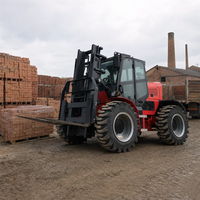 Chariot élévateur tout-terrain pour manutention de matériaux lourds, résistant à la poussière et aux intempéries, pneus pneumatiques, diesel, 4x4