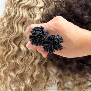 Extensions de cheveux humains Remy de qualité professionnelle, vente en gros directe d'usine, double épaisseur, pré-collées à la kératine, pointe plate, cheveux russes - Product Image 2