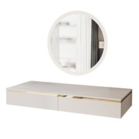 Commande en gros de 300 unités, table de maquillage murale flottante en bois avec miroir et tiroirs