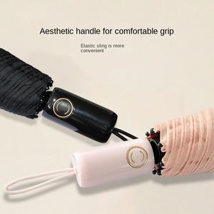 Parapluie pliant automatique à boucle annulaire, pliage en 3 secondes, logo personnalisé, renforcé, durable, résistant au vent, portable, vente en gros - Product Image 4