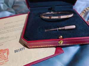 Pulseras de Lujo Jessy <span class=keywords><strong>Fashion</strong></span>, Brazalete de Acero Inoxidable con Dijes SCREW LOVE de 2 Líneas, Completamente Adornado con Diamantes - Product Image 4