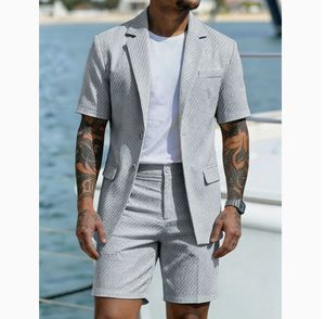 Nouvel <span class=keywords><strong>ensemble</strong></span> deux pièces de costume léger à manches courtes pour hommes, style européen, américain et britannique 2026 - Product Image 2