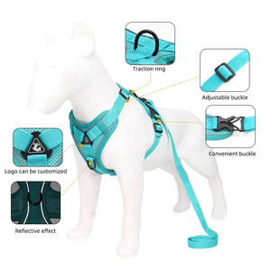 Grosir Harness Rompi Lembut Yang Dapat Disesuaikan untuk Kucing Mudah Dikontrol Strip Reflektif Bernapas Harness Kucing dan Tali untuk Berjalan - Product Image 2