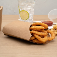 Coupelles obliques en papier kraft pour gaufres, frites, poulet frit, pop-corn, emballage alimentaire, porte-cônes en papier, impression personnalisée