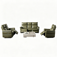 Ensemble de canapés inclinables électriques de luxe moderne 3+2+1 places avec dossier réglable, canapé en cuir de luxe à mouvement électrique pour salon