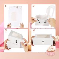 Boîtes à cupcakes rectangulaires personnalisées Yafeng avec fenêtre, en carton jetable, emballage alimentaire sûr pour boulangerie avec couvercle transparent
