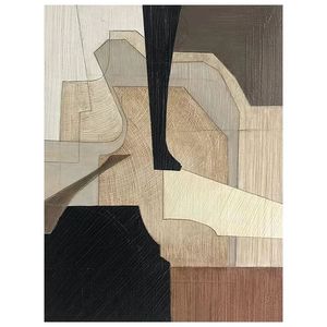 Quadro Moderno Astratto <span class=keywords><strong>Geometrico</strong></span> Originale di Art Factory, Dipinto a Olio su Tela con Cornice in Legno, Design Contemporaneo da Appendere per Hotel - Product Image 5