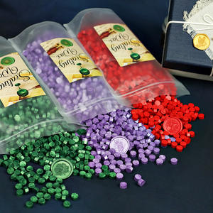 1450 pièces en forme d'octogone perles de sceau de cire en plastique coloré tampons d'étanchéité en résine pour le bureau de mariage bricolage emballé dans <span class=keywords><strong>500g</strong></span> par sacs - Product Image 1