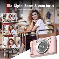 Cámara Digital Compacta KENUO Portátil de 64MP con Zoom 18X HD de 2.8 Pulgadas, Video Vlog 4K, Antivibración