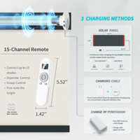 Persianas Inteligentes Motorizadas Eléctricas con Doble Tono, Integradas, Simples, Automáticas, con Control Remoto WiFi de Google, 100% Opacas para Ventanas Francesas