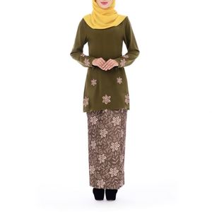 2019 vêtements assortis en ligne mère et fille géométrique Baju Melayu pour bébé pyjamas - Product Image 2