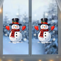 Autocollants adhésifs pour fenêtres de Noël exclusifs avec technologie électrostatique, motifs de sapin de Noël, bonhomme de neige, flocons de neige