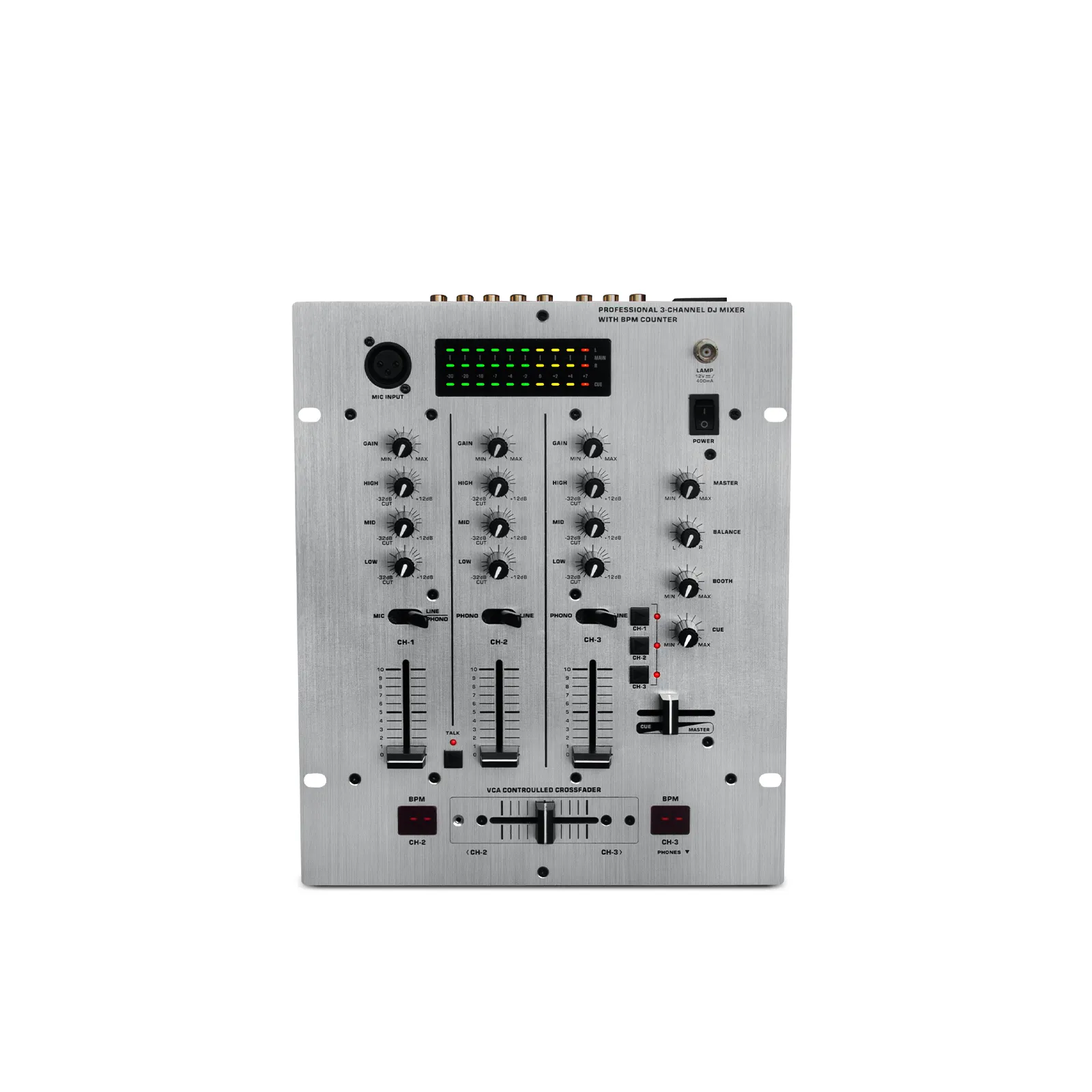 Depusheng DX626 Professional 3-Kanal-DJ-Mischen mit BPM Counter Audio DJ Mixer Console