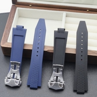 Correa de Reloj de Caucho FKM Transpirable de 22 mm, Correa Deportiva de Lujo con Hebilla de Acero, Correas de Reloj Clásicas de Fluororubber