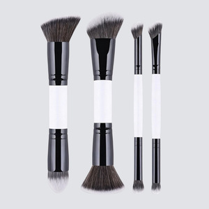 Ensemble de 4 pinceaux de maquillage <span class=keywords><strong>à</strong></span> double extrémité en nylon avec têtes d'application de précision pour un look professionnel - Product Image 1