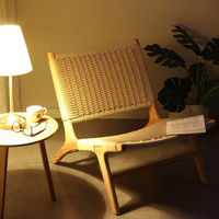Fauteuil inclinable minimaliste nordique en bois massif avec table basse – Mobilier moderne pour appartement, salon, villa, bureau à domicile