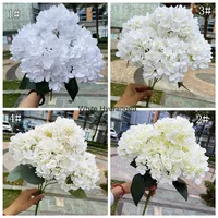 Großhandel Weiße Künstliche Hortensien, Rosen, Pfingstrosen, Einzelne Hortensienblüten für Pagode, Hochzeitsdekorationen, Abschlussfeiern, Kunstblumen
