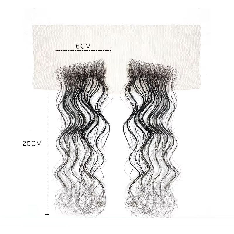 Curly hair parallel stickers-25cm pair