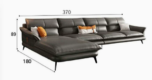 Sofá Esquinero en Forma de L de Cuero Genuino Moderno y Elegante GEDO 2026 S091, Material de Cuero Lujoso y Genuino - Product Image 6