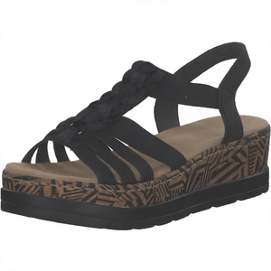 Sandales compensées pour femmes à lanières tressées, bout ouvert, plateforme, chaussures décontractées - Product Image 1