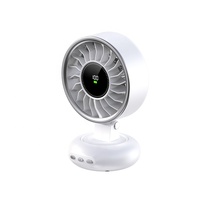 Nouveau design, ventilateur de bureau 5 vitesses, 2400 mAh, rechargeable, avec affichage numérique, ventilateur magnétique pour salle de sport, dortoir, ventilateur pliable portable pour les voyages