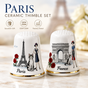 Juego de Dedales de Cerámica con Logotipo Personalizado, París, Francia, OEM, ODM, Venta al por Mayor, Recuerdo de Viaje, Regalo para Museo, Tienda de Regalos, Proveedor de Fábrica, Venta al por Mayor - Product Image 1