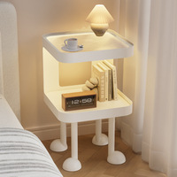 Nouvelle table d'appoint en verre trempé de style ouvert, en fer forgé, moderne et minimaliste, table de chevet, armoire de rangement pour chambre à coucher et salon, table basse