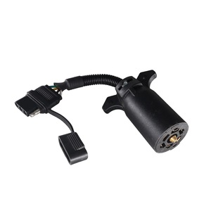 American 7 Pin To 4 Pin <b>Adapter</b> Cable With Waterproof Cover For Car <b>Plug</b> DC Output PVC Material Black Color - Product Image 1