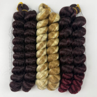 Ekstensi Rambut Kepang Crochet Italia Keriting Panjang 24 Inci, Model Spiral, Ombre, French Curly, Italy Curl, Populer