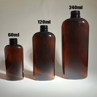 Botella de PET exprimida de forma ovalada 1oz 2oz 4oz para champú loción cuidado de la piel USO DE Peluca de suero