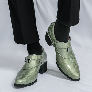 Nuove <span class=keywords><strong>Scarpe</strong></span> Eleganti <span class=keywords><strong>da</strong></span> <span class=keywords><strong>Uomo</strong></span> 2026 <span class=keywords><strong>con</strong></span> Tacco Alto, in Pelle Lucida <span class=keywords><strong>con</strong></span> Fibbia, per Occasioni Formali e Business - Product Image 6