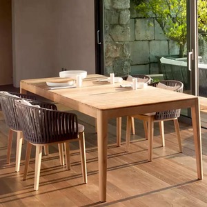 Modern Teak Wood Rope Woven Outdoor Furniture Set Waterproof UV Resistant Patio Sofa <b>Dining</b> <b>Table</b> Chair Daybed <b>Bar</b> Stool - Product Image 4