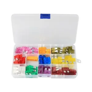 100 pièces de taille moyenne Type de lame assortiment de fusibles de <span class=keywords><strong>voiture</strong></span> 3A 5A 7.5A 10A 15A 20A 25A 30A 35A 40A ensemble de fusibles Auto <span class=keywords><strong>voiture</strong></span> camion avec clip de boîte - Product Image 1