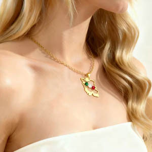 สร้อยคอแฟชั่นเคลือบ PVD สีเงินและสีทอง ป้องกันการหมอง สร้อยคอสแตนเลส 316L เครื่องประดับคุณภาพสูง สร้อยคอรูปแผนที่อิหร่านสำหรับผู้หญิง - Product Image 4