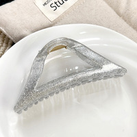 2025 nouvelle mode brillant argent Style coréen requin pince cheveux accessoire haut de gamme luxe en plastique pince à saisir