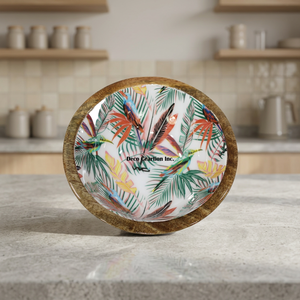 Bol à salade en bois, composant en bois, finition émaillé - Product Image 4