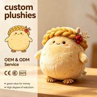 Boneka Gandum Rajut OEM Berhias Berry, Boneka Plush Lembut Kustom, Maskot Panen Buatan Pabrik