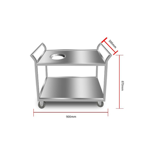 3層ステンレス鋼ティートロリーサービングカート取り外し可能トレイ付きホテル宴会ケータリングダイニングルーム - Product Image 6