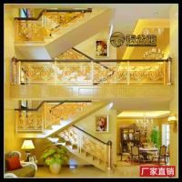 Rampe d'escalier en cuivre et aluminium pour villa, balustrade en arc rotative, rampe intérieure de style européen pour loft, mains courantes solides